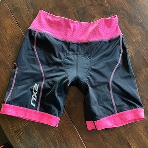 ZXU Cycling Shorts Protection Padded Cropped Length Bike Shorts Black Women M